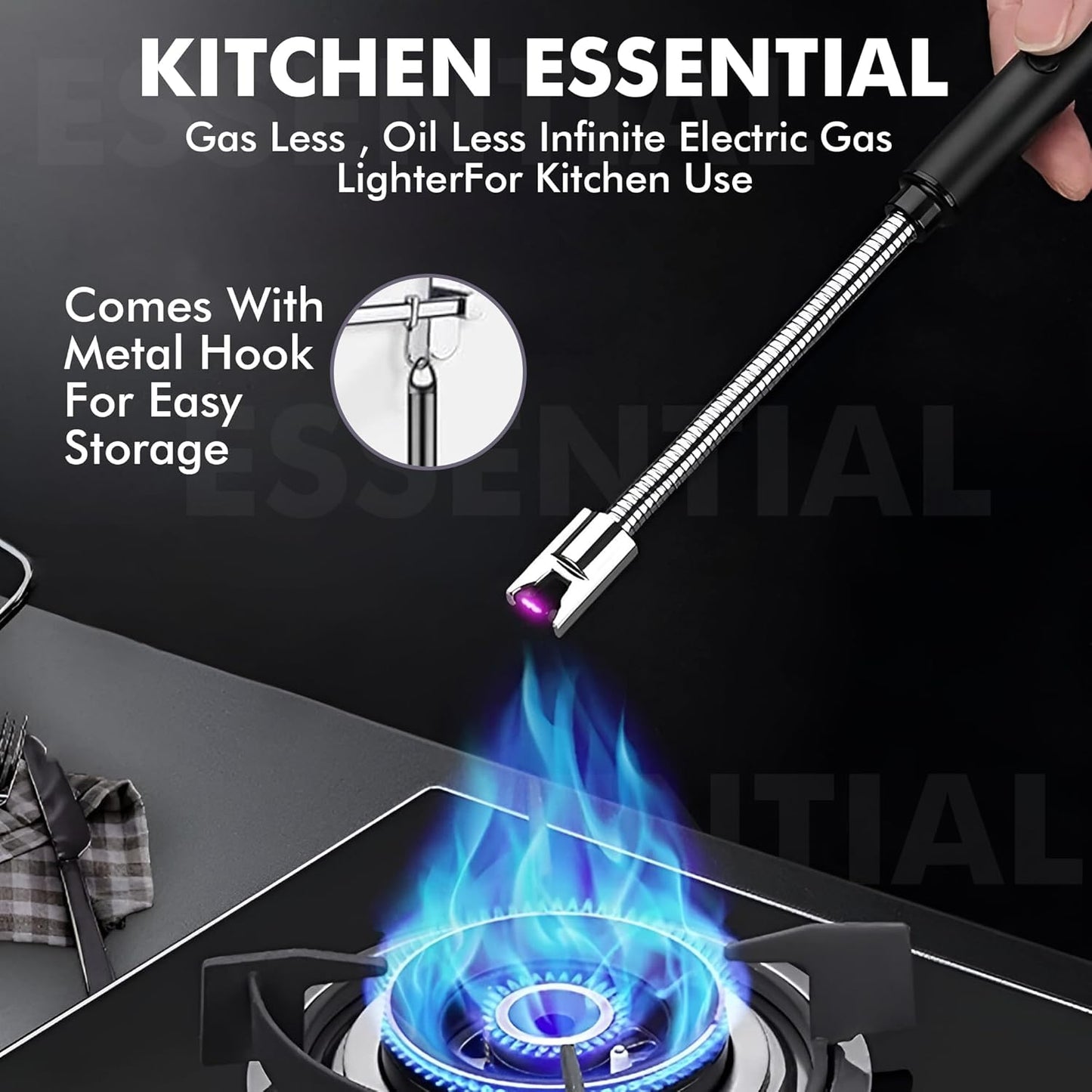 Narus USB Rechargeable Gas Lighter – Windproof Electric Flameless Lighter