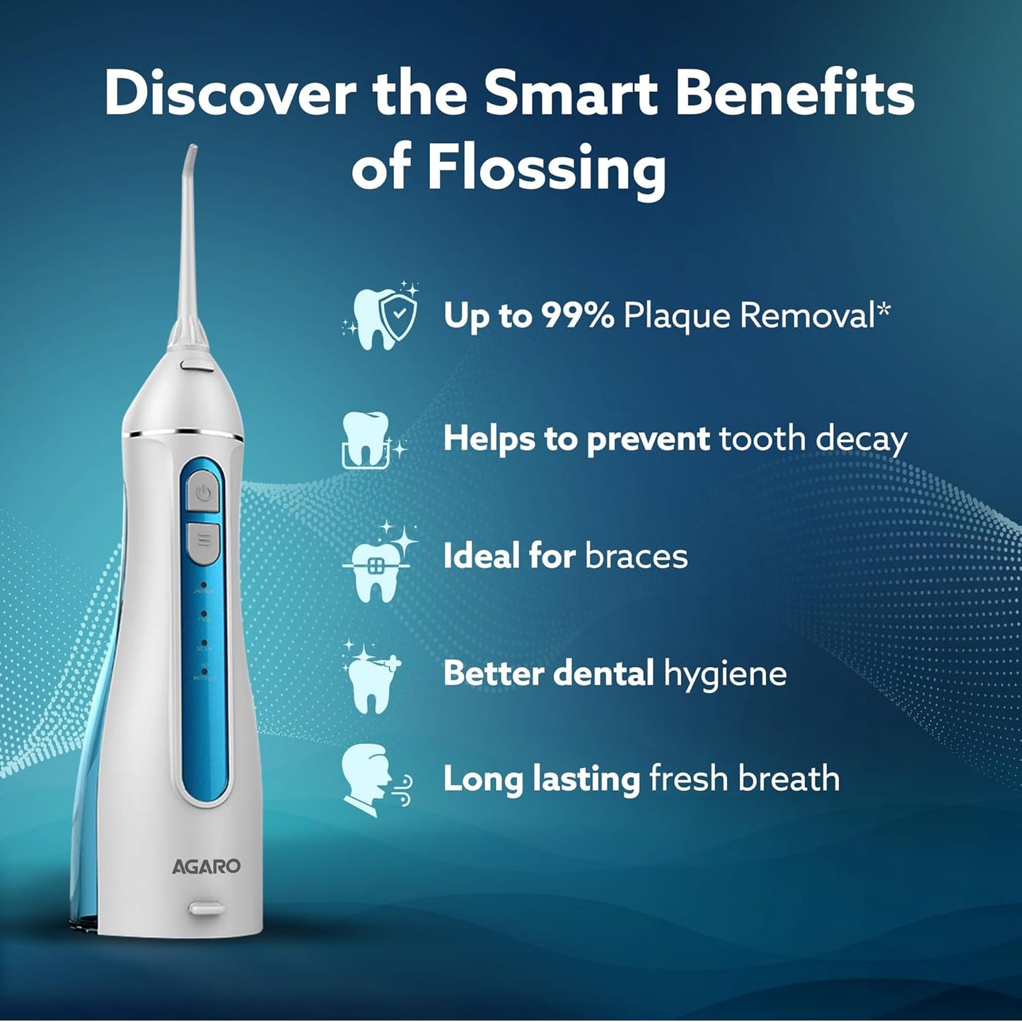 Narus Water Dental Flosser – Portable Oral Irrigator for Deep T