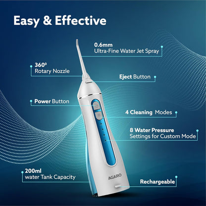 Narus Water Dental Flosser – Portable Oral Irrigator for Deep T