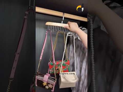 Narus 8 Hook Wooden Hanger – Multi-Purpose Wall Mounted Organizer Rack